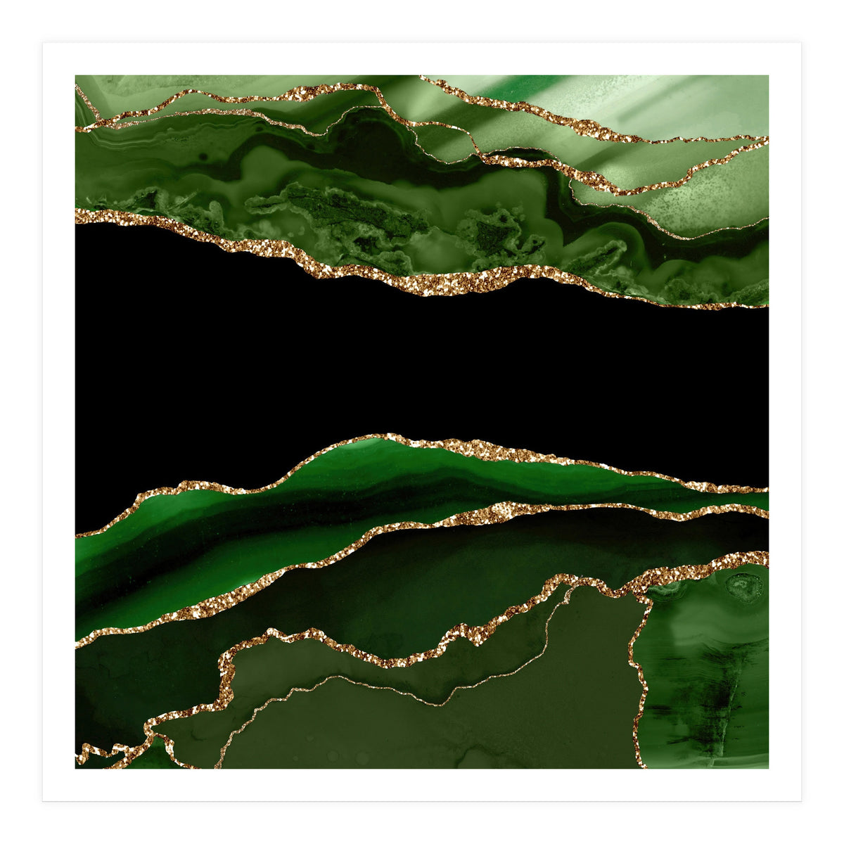 Green & Gold Agate Texture 11 (Print Only)