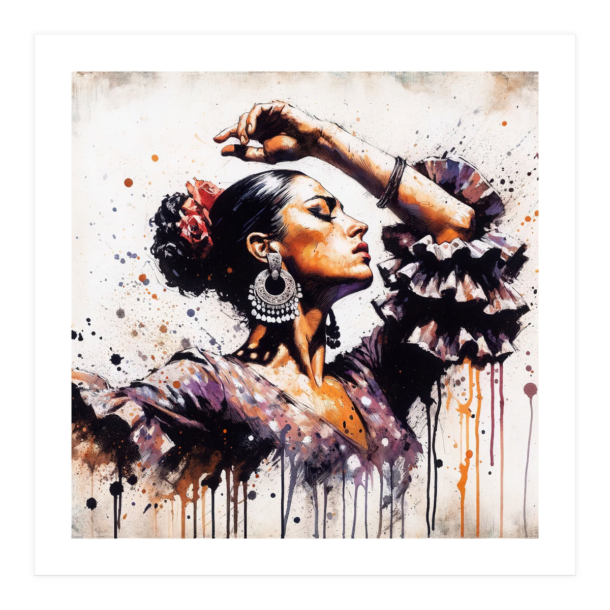 Watercolor Flamenco Dancer #1 (Print Only)