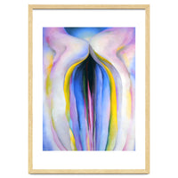 Georgia O’Keeffe – Grey Line with Black, Blue and Yellow (1923) | Elegant Abstract Modernist Composition with Bold Color Contrast