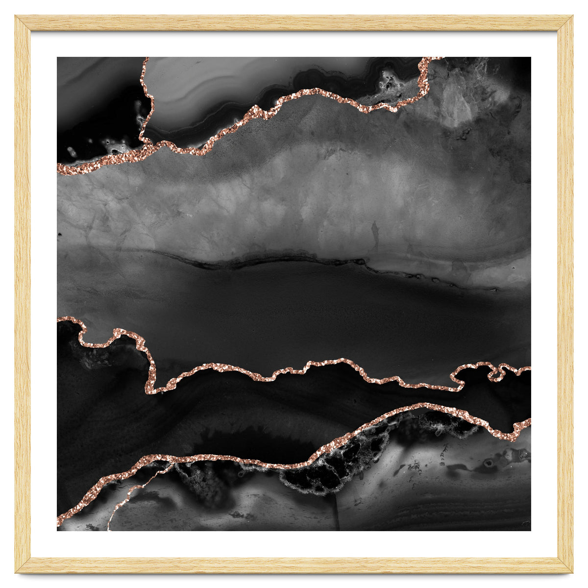 Black & Rose Gold Agate Texture 02