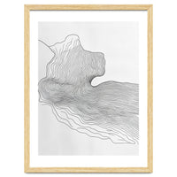 Abstract Black And White Organic Flowing Lines Pattern
