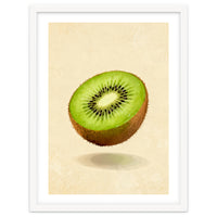 Kiwi Slice, Watercolor Fruit, Fresh Green Art