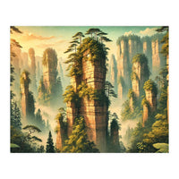 Vintage China, Zhangjiajie Stone Pillars Poster (Print Only)