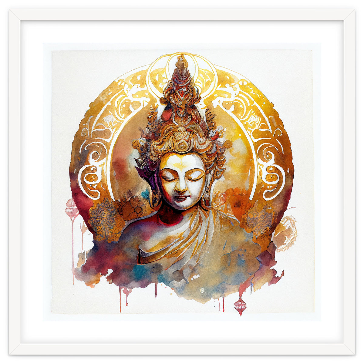 Golden Halo Buddha Portrait