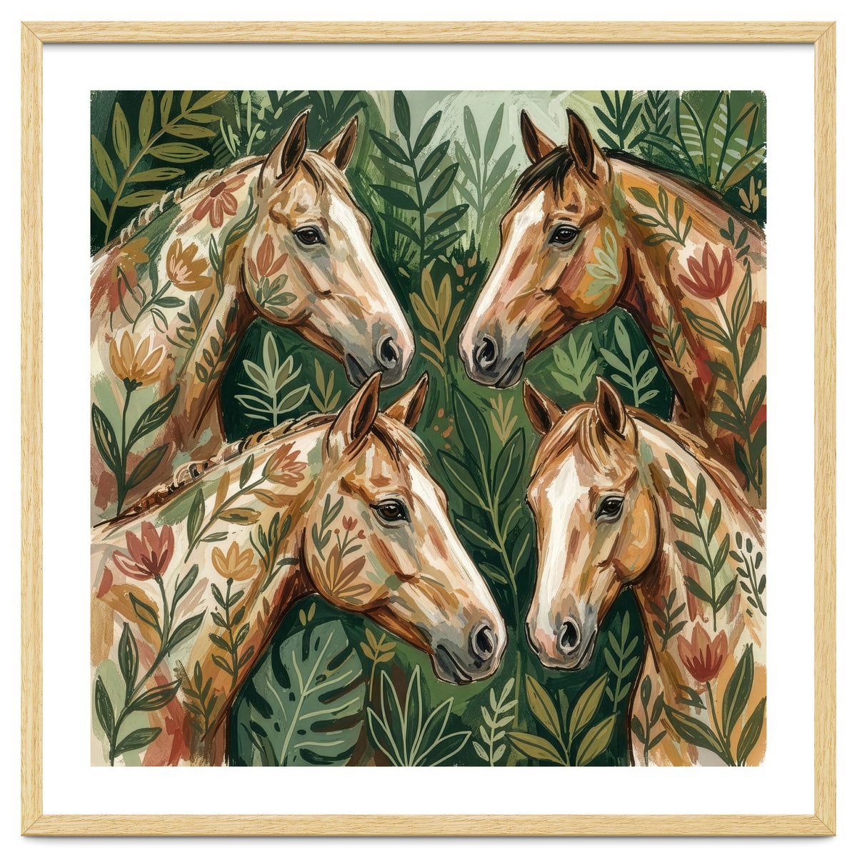 Majestic Floral Horses