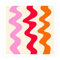 Squiggly Lines - orange, pink and cream (Print Only)