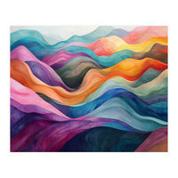 Colorful Abstract Wavy Landscape (Print Only)