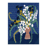Floral contemporary still life dark blue (Print Only) thumbnail