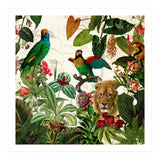 Exotic Lush Jungle And Wild Animals Landscape  (Print Only) thumbnail