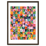Life On A Checkboard, Abstract Maximalism Eclectic Painting, Bohemian Pop Of Color Illustration thumbnail