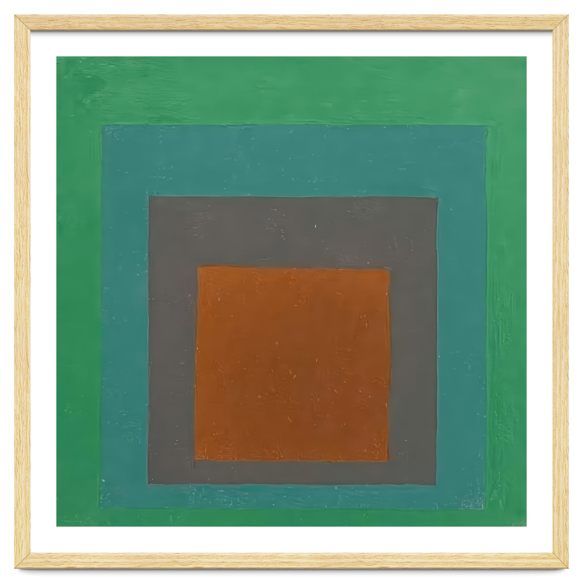 JOSEF ALBERS - HOMAGE TO THE SQUARE GREY BROWN GREEN