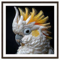 Close Up Cockatoo Portrait Yellow Crested Bird