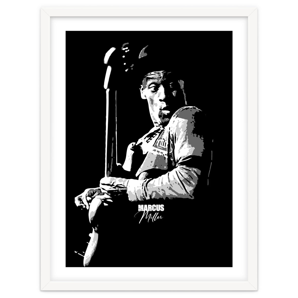 Marcus Miller American Music Legend in Grayscale