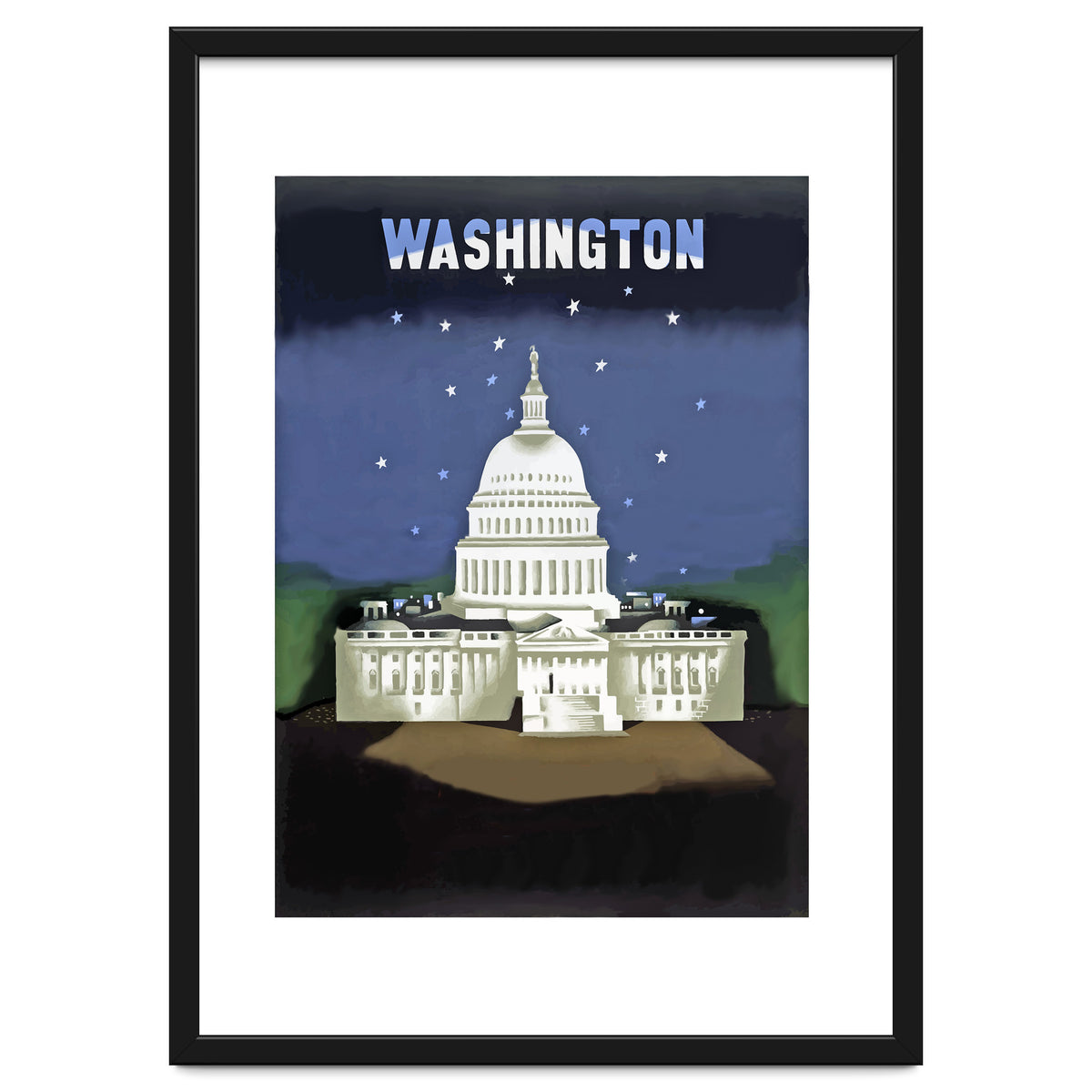 Washington, White House at Night