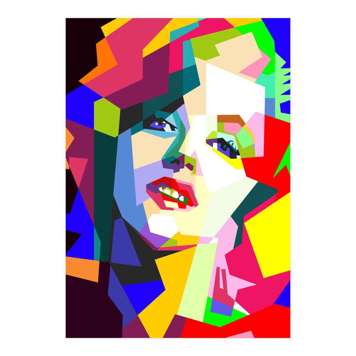 Hollywood Actress Monroe Pop Art WPAP Illustration (Print Only)