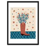 Mocha Cowboy boot with flowers thumbnail