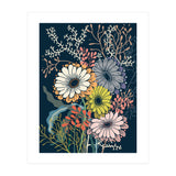 Springtime daisies dark blue (Print Only) thumbnail