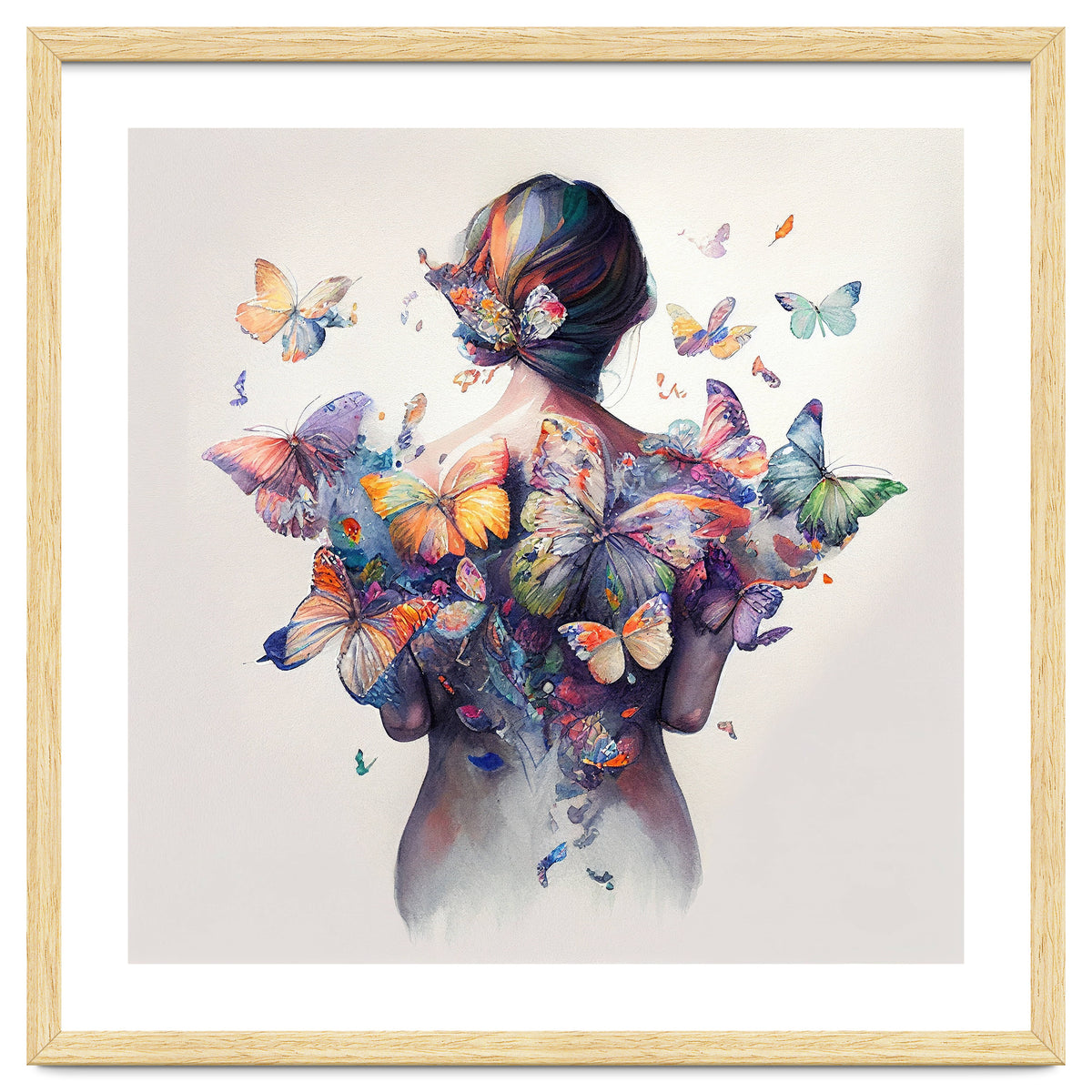 Watercolor Butterfly Embrace