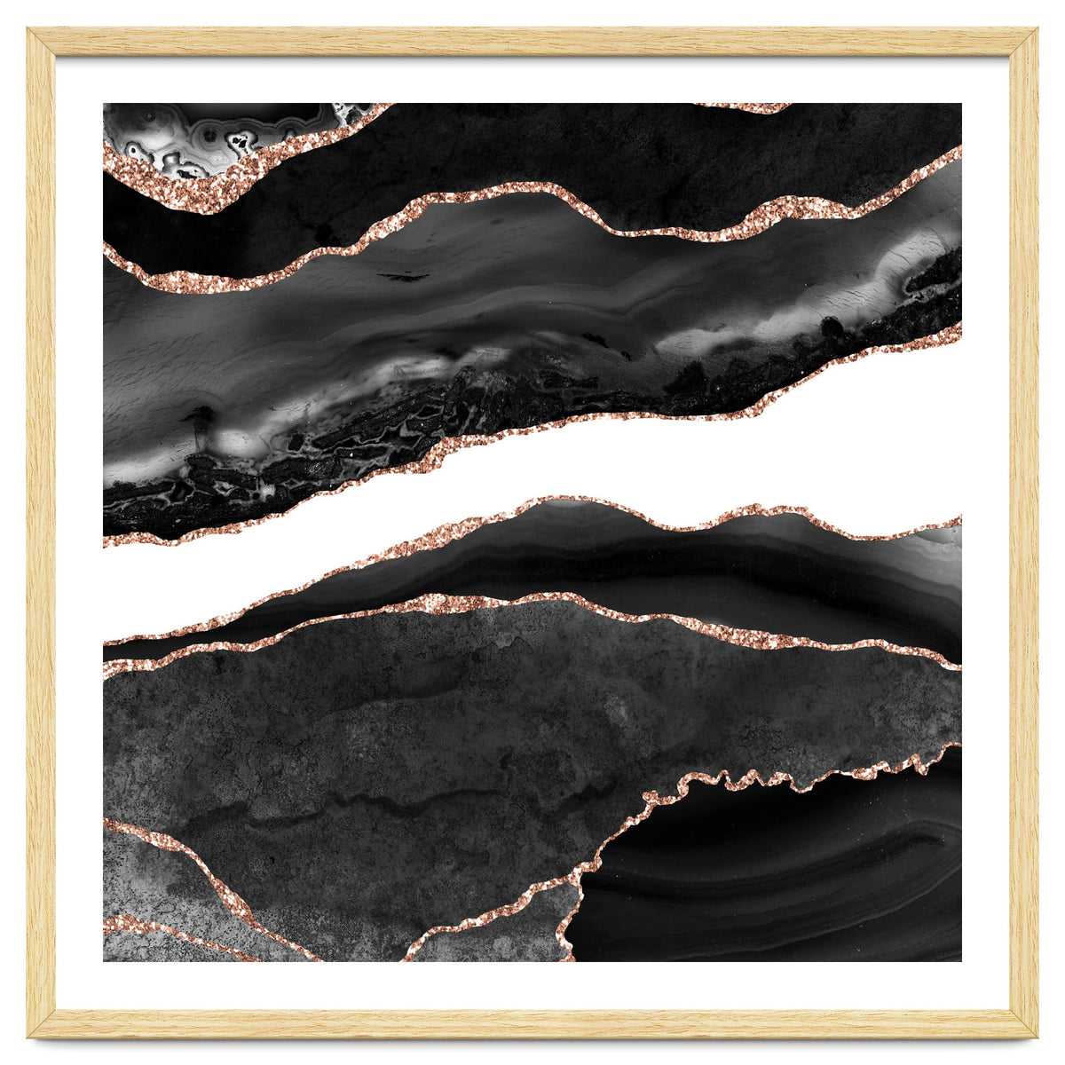 Black & Rose Gold Agate Texture 08