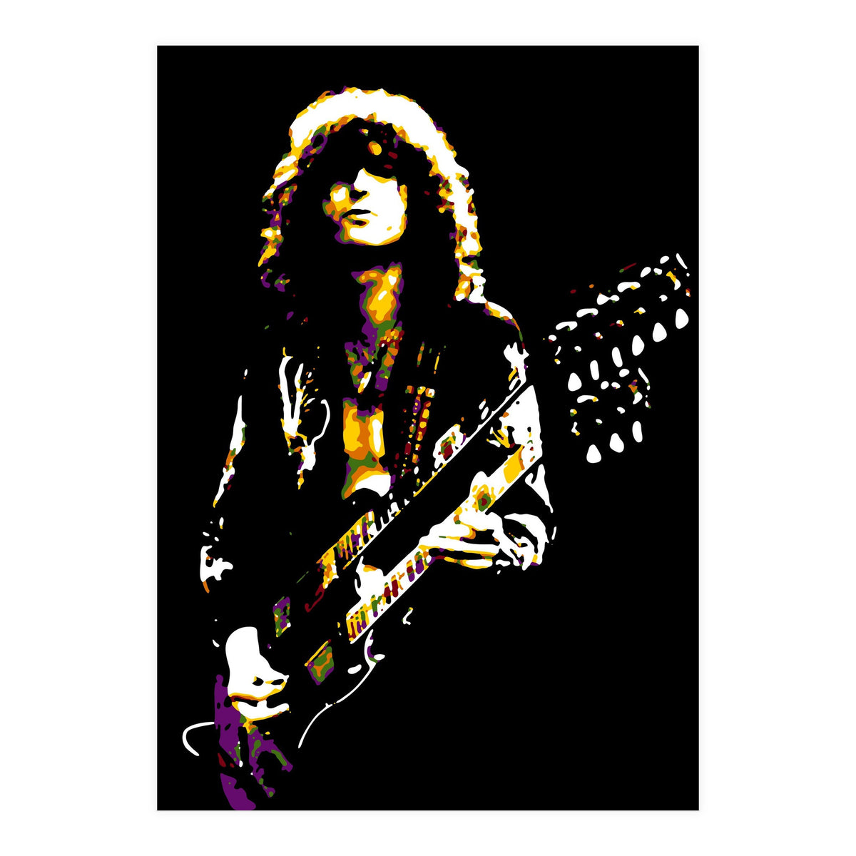 Jimmy Page American Musician Legend in Pop Art (Print Only)