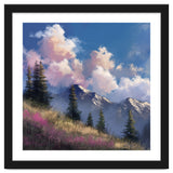 Alpine Summer Meadow with Vibrant Wildflowers and Snow thumbnail