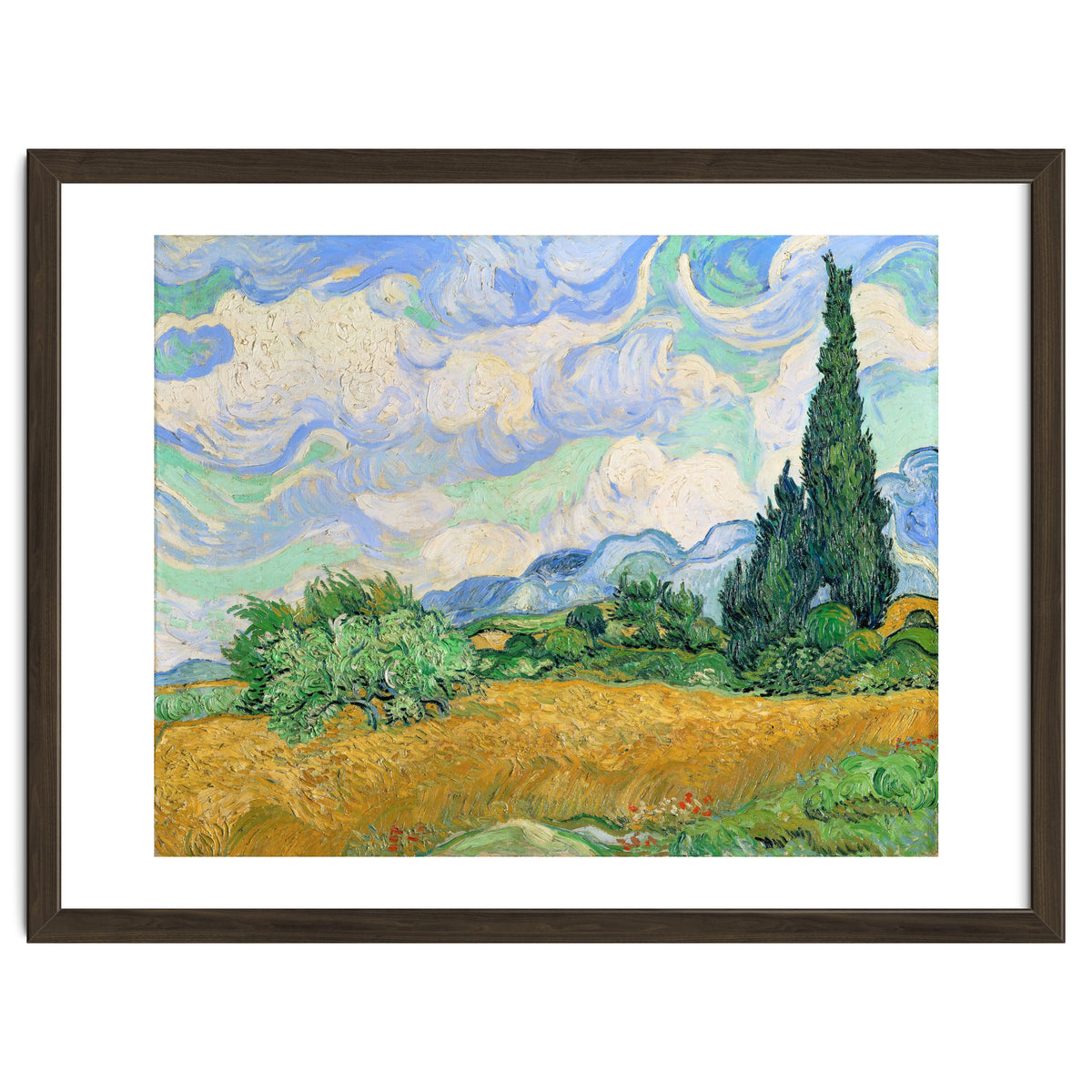 Wheat Field with Cypresses.