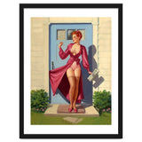 Pinup Girl With Accident At Her Door thumbnail