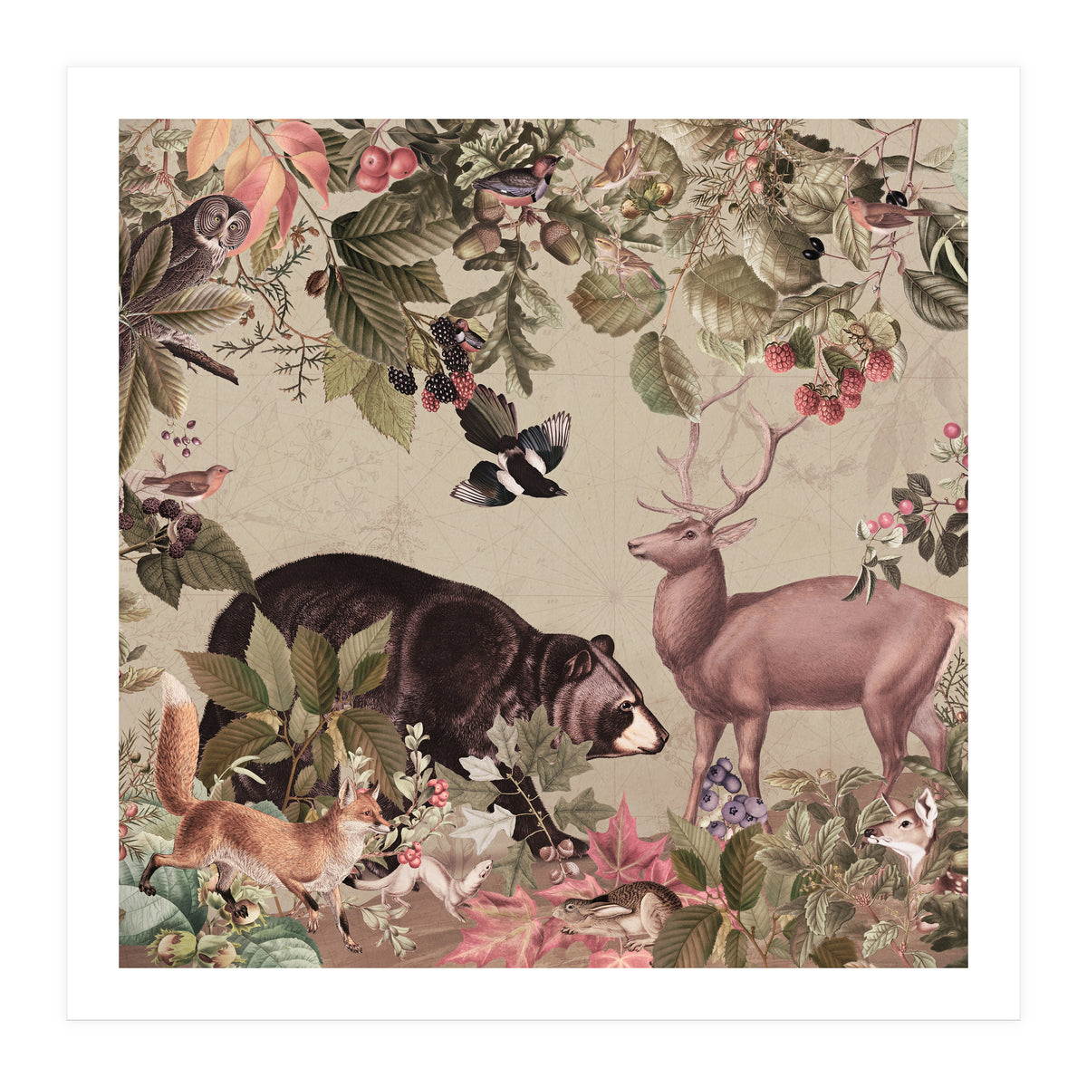 Nostalgic Autumn guardians of the forest (Print Only)