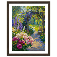 Serene Summer Garden Path Oil Painting
