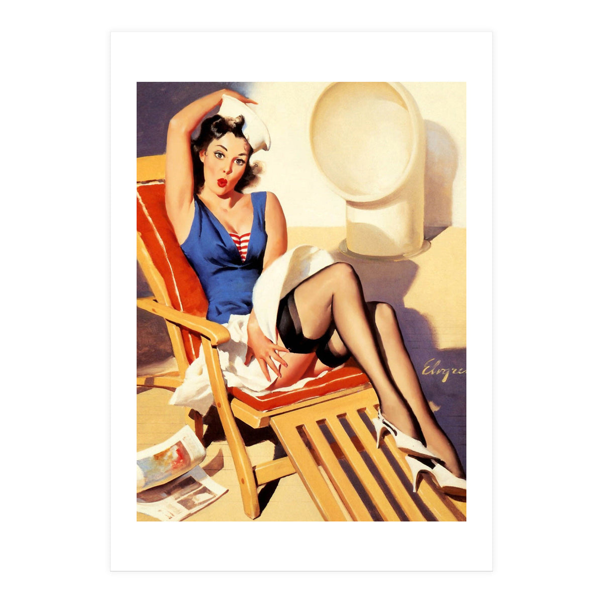 Sudden Wind On The Shipboard Cruiser (Print Only)