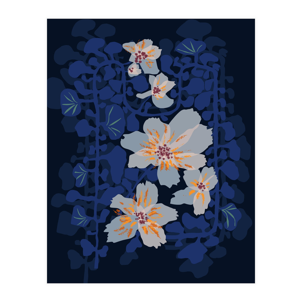 Orchid shadow blue notes (Print Only)