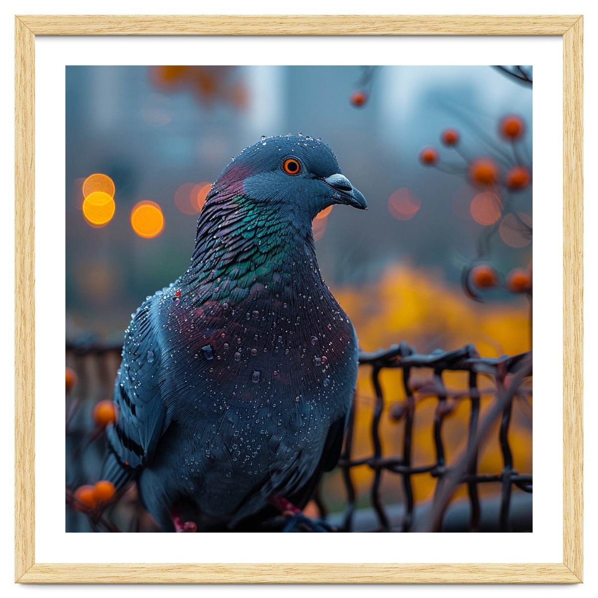 Pigeon With Water Droplets