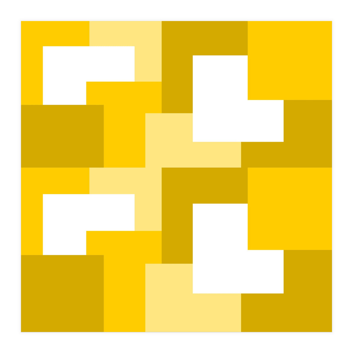 Yellow Abstract Square Tiles Pattern (Print Only)
