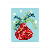 Sunny Side Up Flower Pot, Floral Odd Quirky Imperfect Whimsical Unique, Eclectic Bohemian Strange Polka Dots Maximalist (Print Only) thumbnail