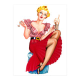 Pinup Blonde Posing With Ice Cream (Print Only) thumbnail