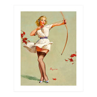Pinup Sexy Girl Playing A Cupid (Print Only)