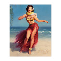 Pinup Girl In Hawaiian Costume (Print Only)