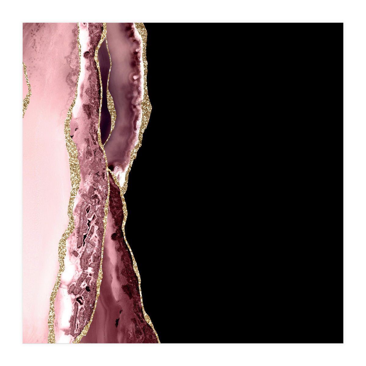 Blush & Gold Agate Texture 04  (Print Only)