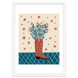 Mocha Cowboy boot with flowers thumbnail