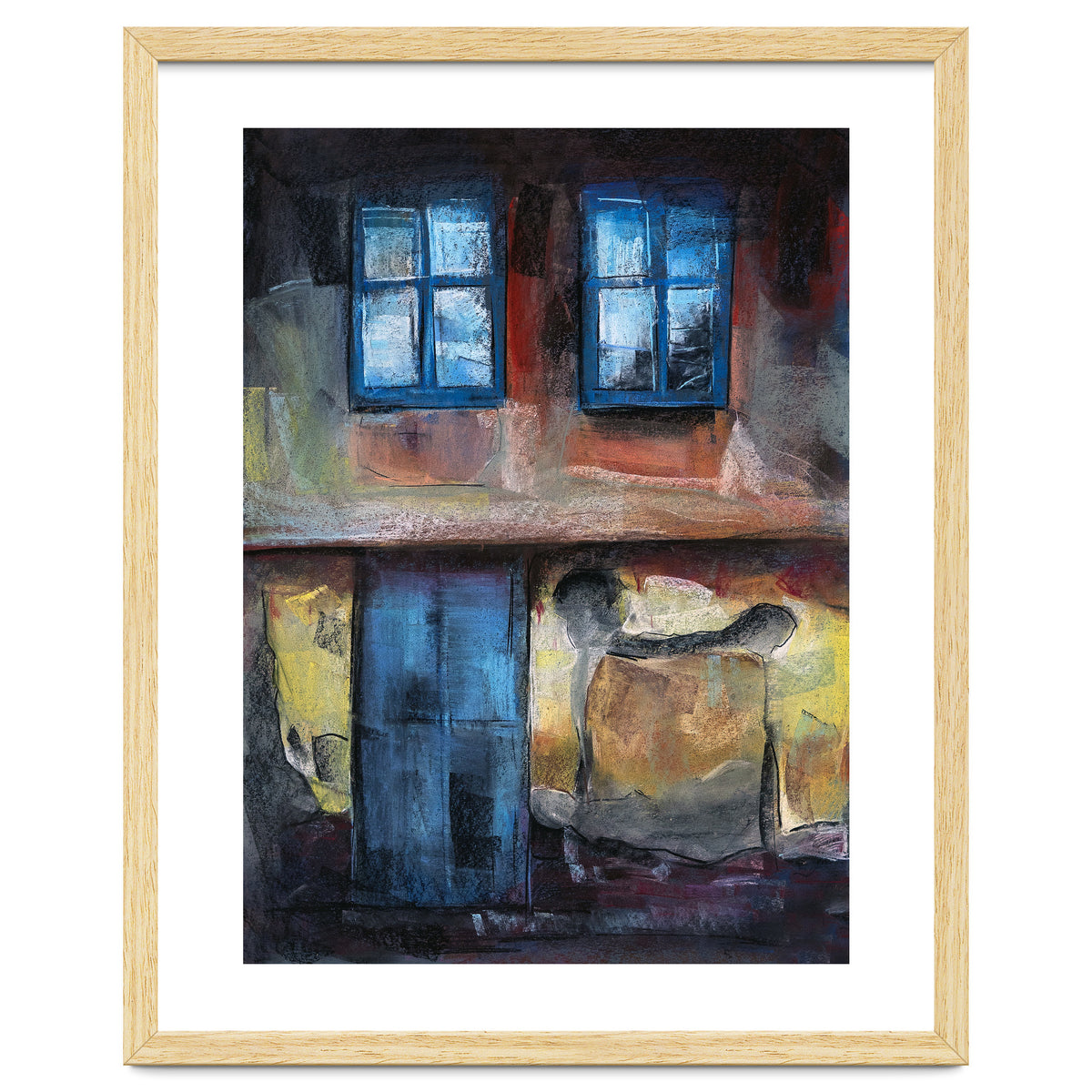 Pastel impression of an old house facade