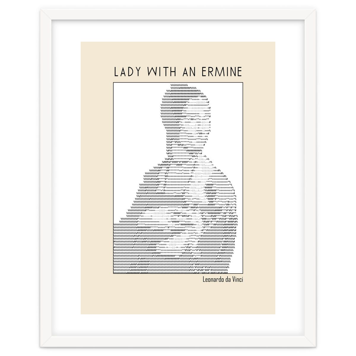 Lady With An Ermine – Leonardo Da Vinci Ascii Art