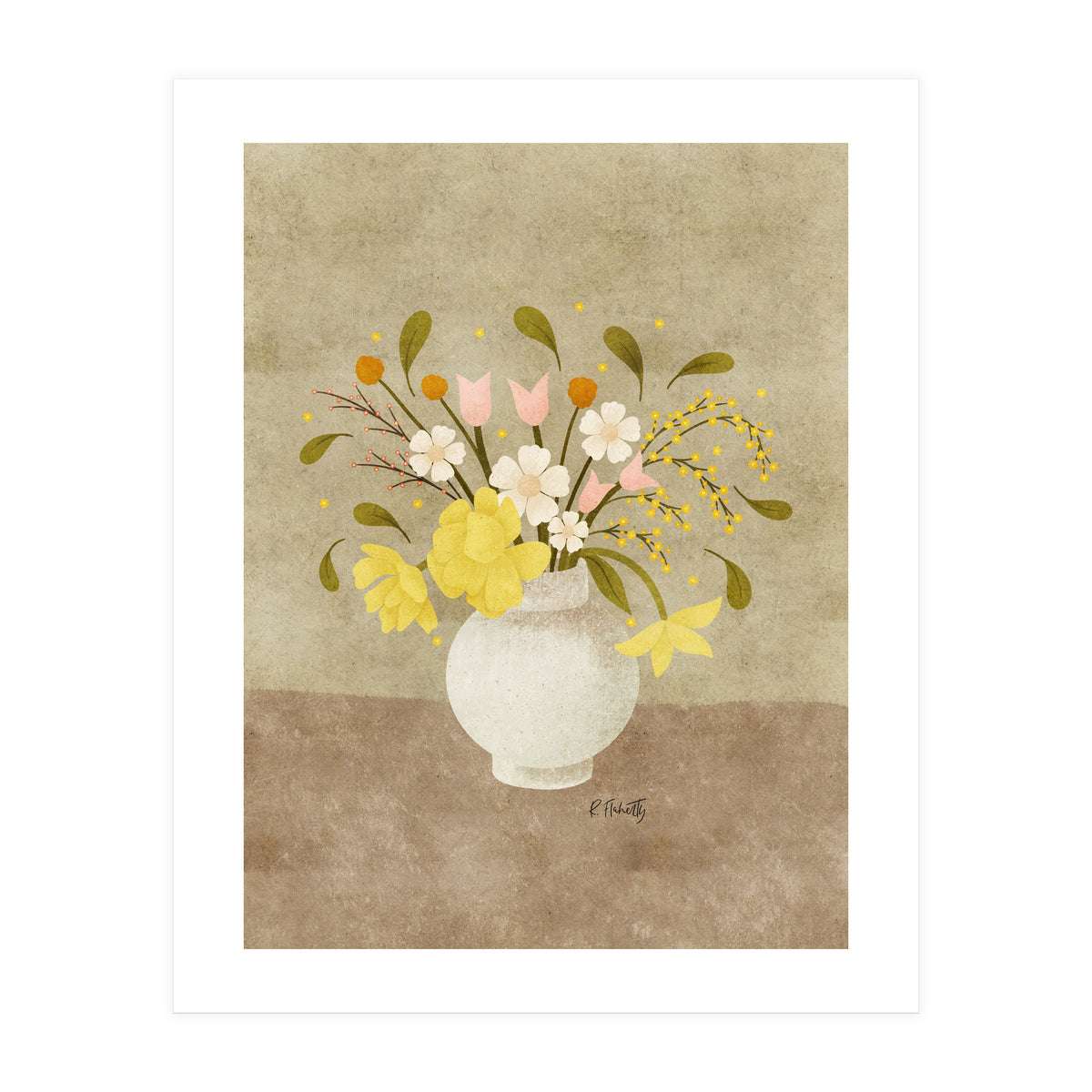 Spring Vase Of Tulips (Print Only)