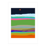 Iceland, Abstract Nature Travel Landscape, Eclectic Rainbow Retro Concept, Colorful Boho Modern Contemporary (Print Only) thumbnail