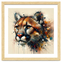 Watercolor Cougar Portrait