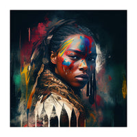 Powerful American Native Warrior Woman #1 (Print Only)