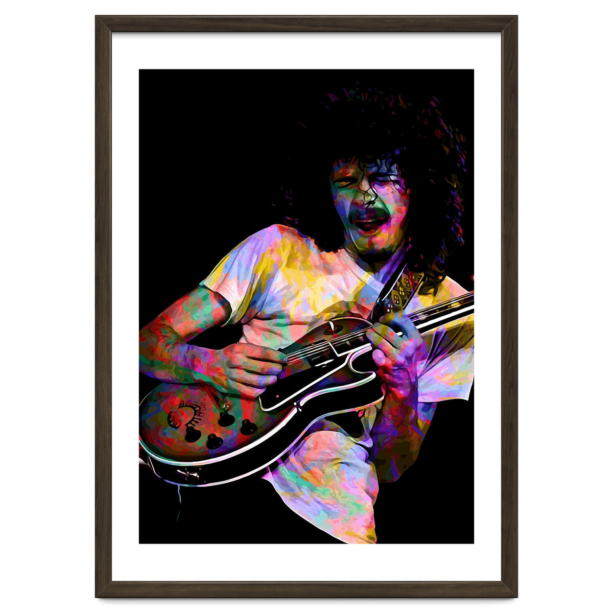 Carlos Santana . American Rock Guitarist Legend Colorful