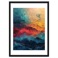 Abstract Textured Mountain Landscape