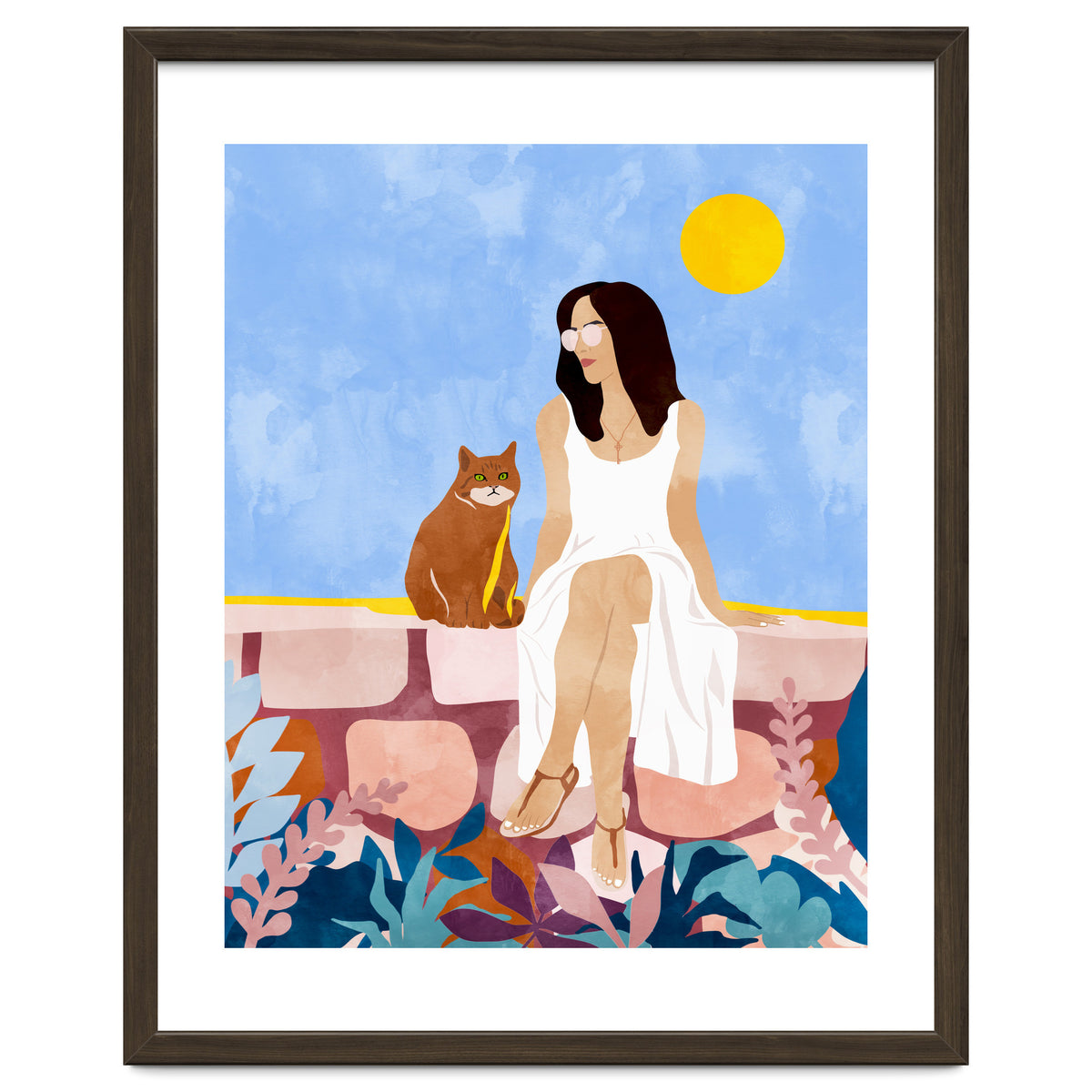 Butterscotch, Cats Pets Cat Mom Watercolor Painting, Pet Parent Animals Quirky Bohemian