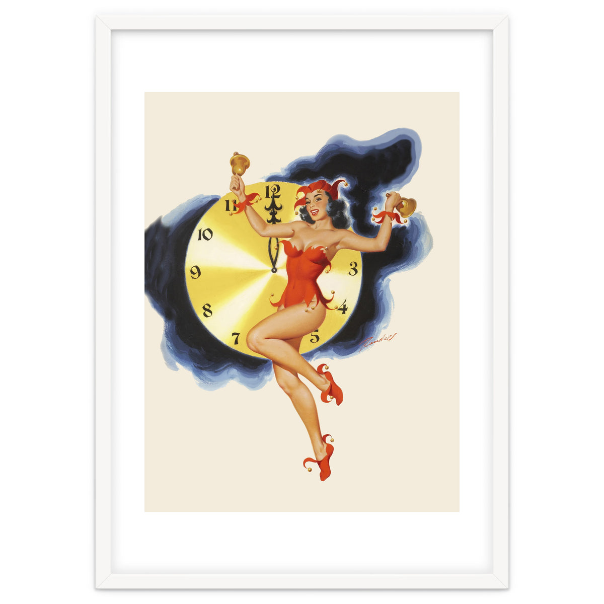 Pinup Girl Celebrating New Year
