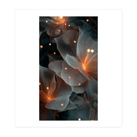 Ethereal Glowing Flora: Abstract Translucent Petals (Print Only)
